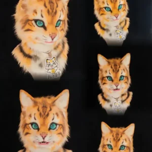 Orange Pattern Cute Feline Mini Partial Fursuit