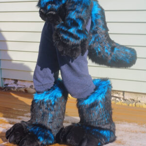 Blue and black paw/tail set